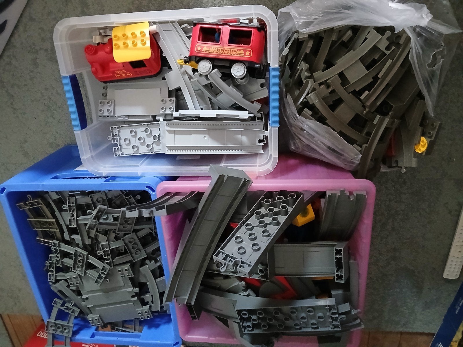 Grote partij Lego Duplo treinrails en locomotieven, Kinderen en Baby's, Gebruikt, Ophalen of Verzenden, Duplo, Losse stenen