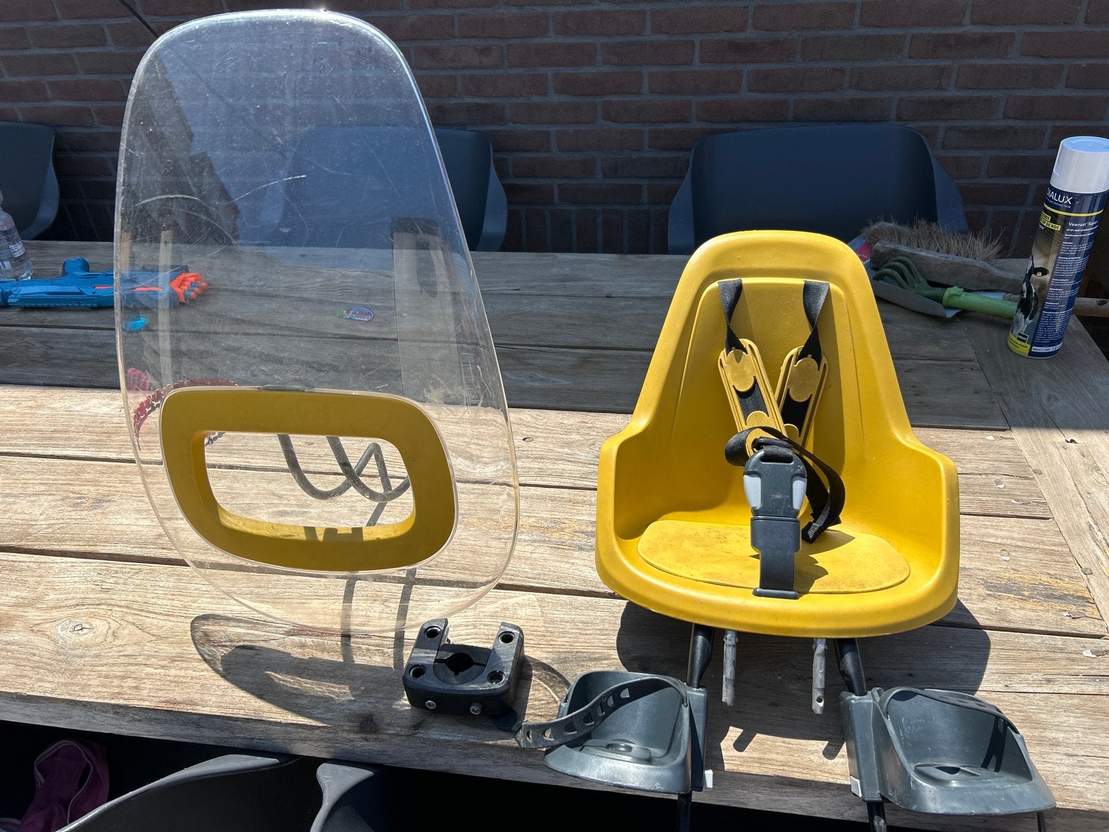 Bobike fietsstoeltjes set met windscherm, Ophalen, Gebruikt, 0 t/m 13 kg, Voorzitje