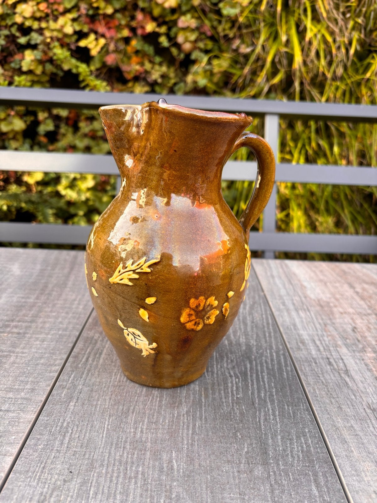 Zara Home Bruine Kruik met Bloemen en Bladeren, Bruin, Nieuw, Ophalen of Verzenden, 20 cm