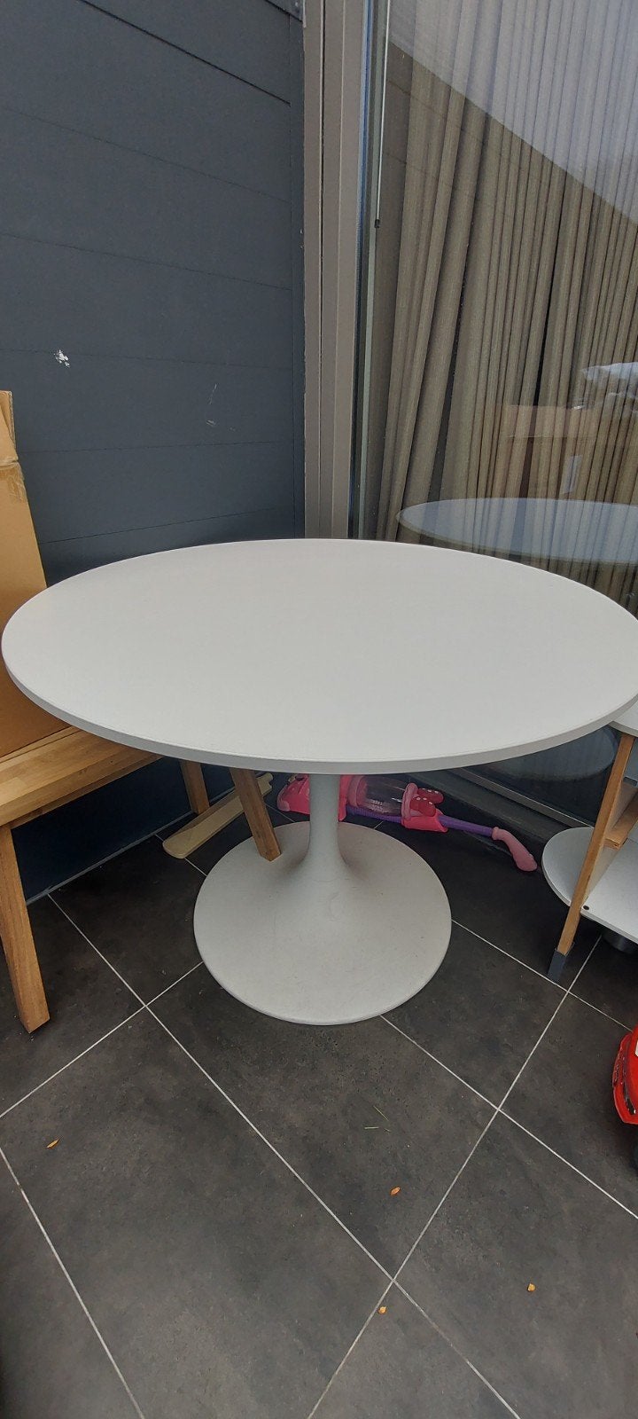 IKEA DOCKSTA Ronde Eettafel Wit - 103 cm, Huis en Inrichting, Tafels | Eettafels, Ophalen, Gebruikt, Modern, Scandinavisch, Rond