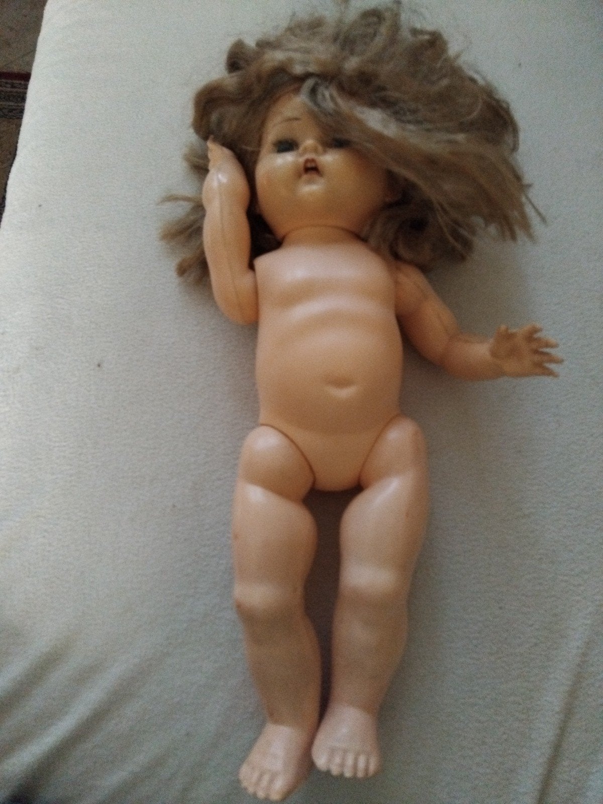 Vintage Babypop met Spraakfunctie - Jaren '60/'70, Verzamelen, Poppen, Ophalen of Verzenden, Gebruikt, Babypop