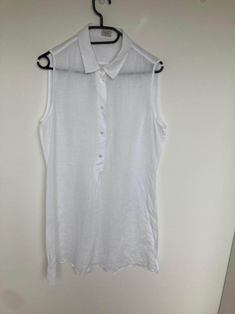 Pauw Amsterdam wit ramie blouse tuniek maat 3 M, Maat 38/40 (M), INFO@PAUW.COM, Europaplein 37 1078 GV AMSTERDAM, Wit
