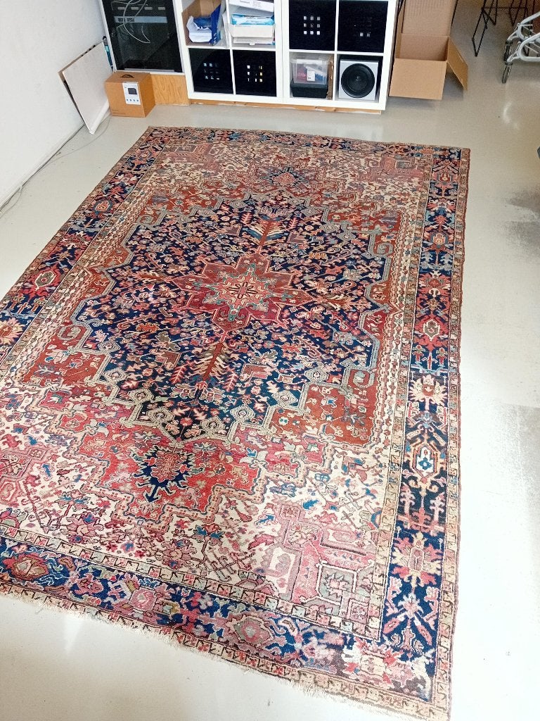 Handgeknoopt vintage Perzisch tapijt 3,6 x 2,4 meter, Huis en Inrichting, Stoffering | Tapijten en Kleden, Ophalen, Gebruikt, 200 cm of meer