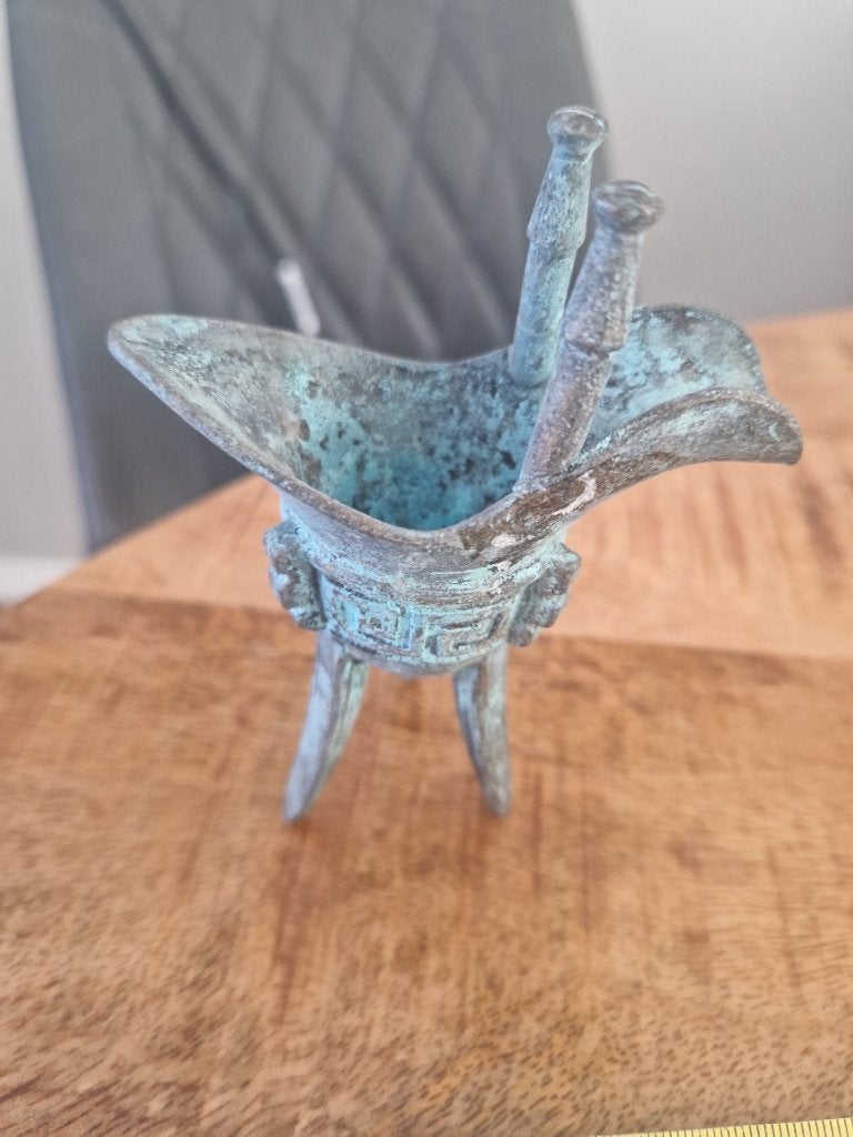 Antieke, bronzen winecup, Ophalen of Verzenden