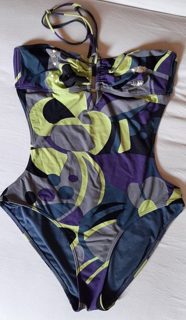 Badpak strapless maat 42 zgan, Meerkleurig, Badpak, Ophalen of Verzenden, Zo goed als nieuw