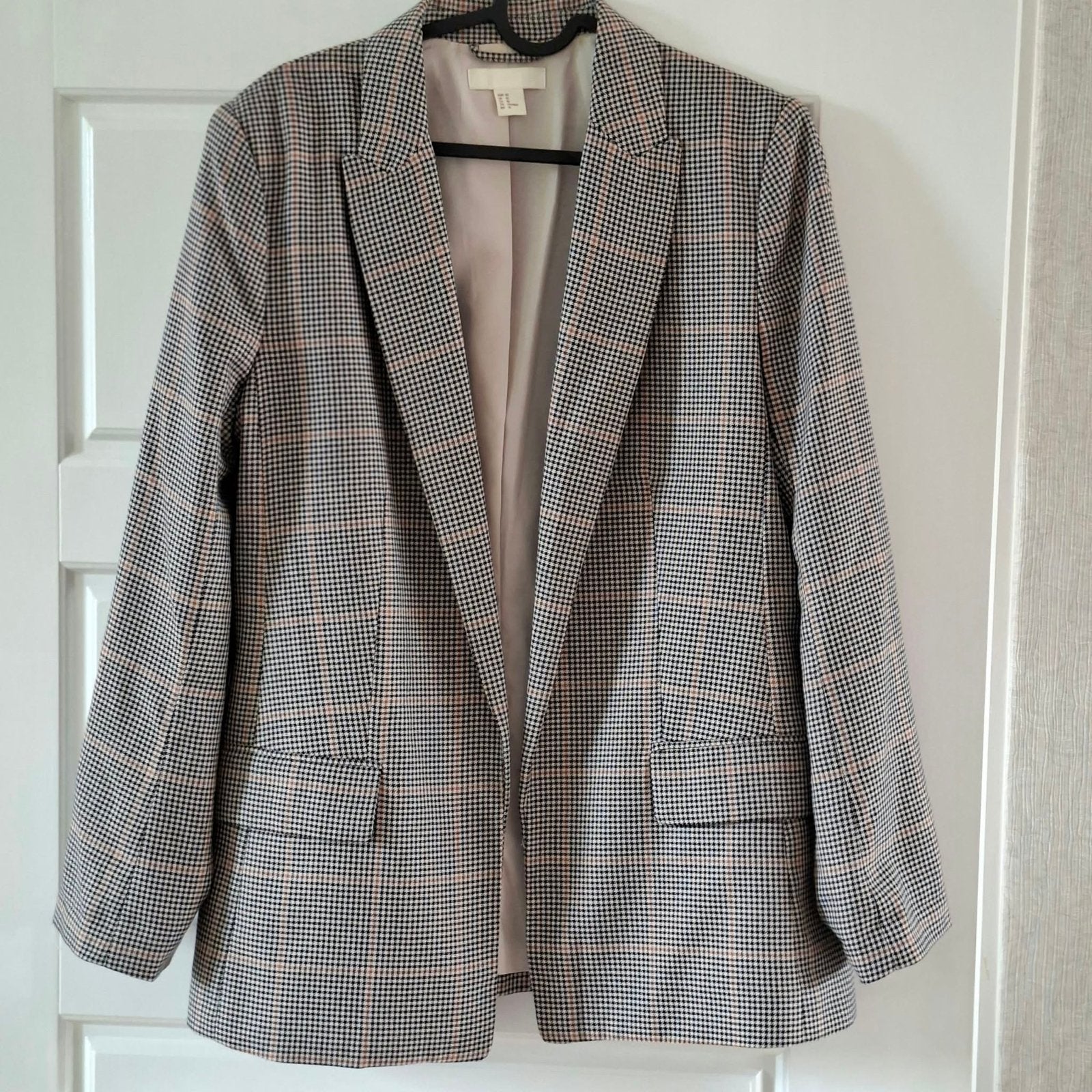 Stijlvolle geruite blazer van H&M, mt 42, Maat 38/40 (M), Meerkleurig, Ophalen of Verzenden, Zo goed als nieuw