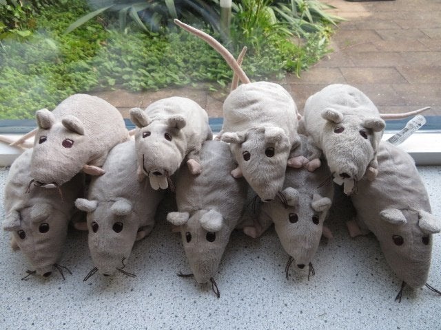 Dikke Rat van IKEA Gosig Ratta grijs grijze muis velours, Muis, IKEA, Grijs, Ophalen of Verzenden