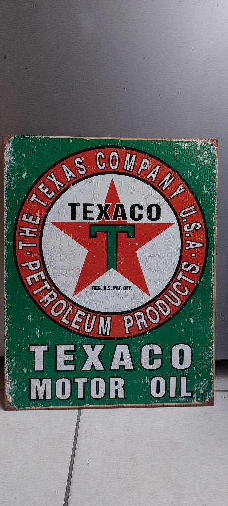 Reclamebord Texaco olie (auto-olie), Verzamelen, Ophalen of Verzenden, Nieuw, Auto's