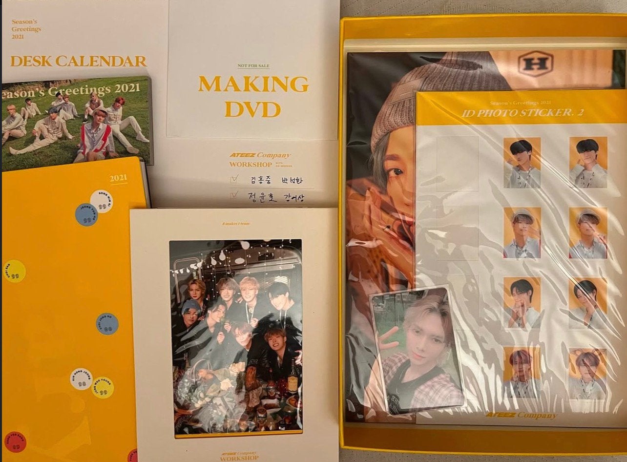 Ateez 2021 seasons greetings yeosang photocard, Ophalen of Verzenden, Zo goed als nieuw, Foto of Kaart