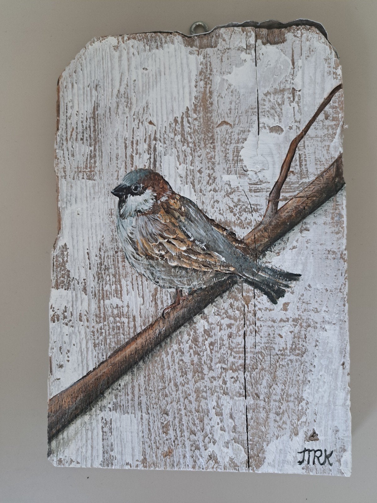 Uniek handgemaakt schilderij op hout, Ophalen of Verzenden, Zo goed als nieuw