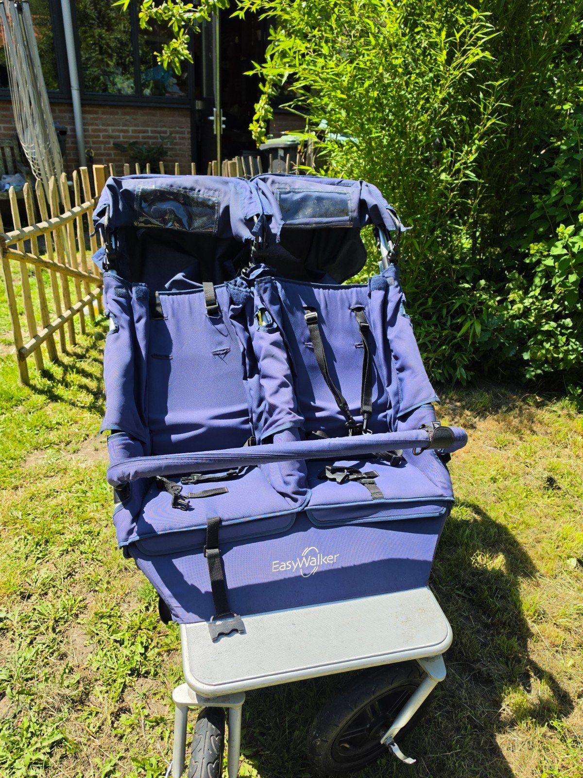 Easywalker Duo Buggy - Blauw Duomodel met Zonnekap, Ophalen, Gebruikt, Overige merken, Verstelbare rugleuning