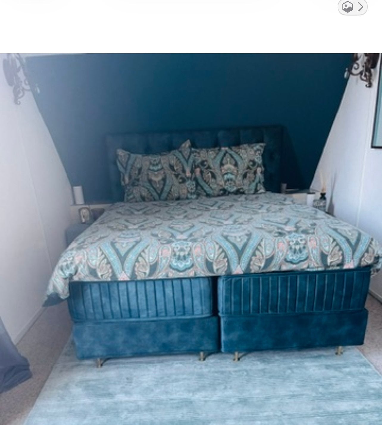 Royal Atlantis Boxspring swiss cense, Ophalen, Blauw, Tweepersoons, Zo goed als nieuw