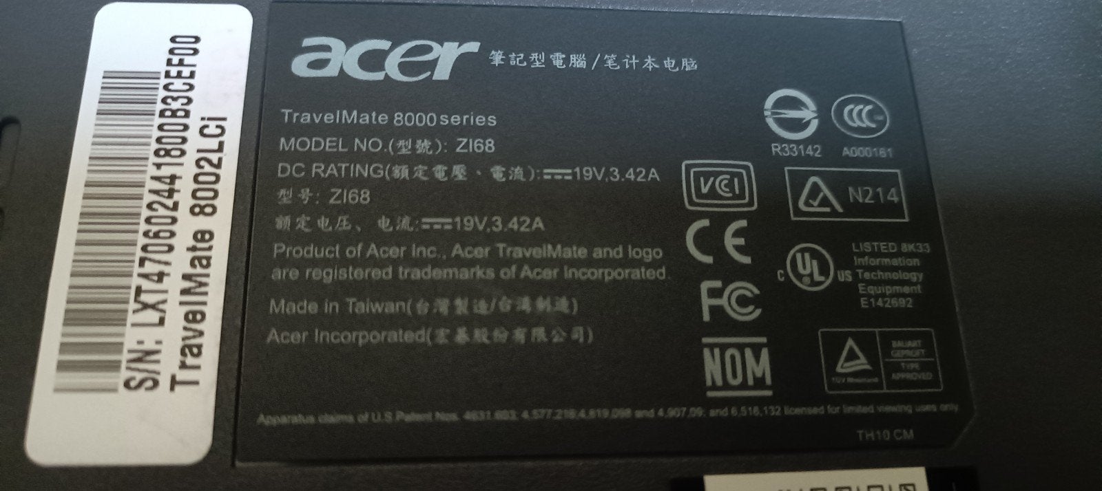 Gezocht Acer Travelmate voor ook onderdelen, Ophalen, Niet werkend
