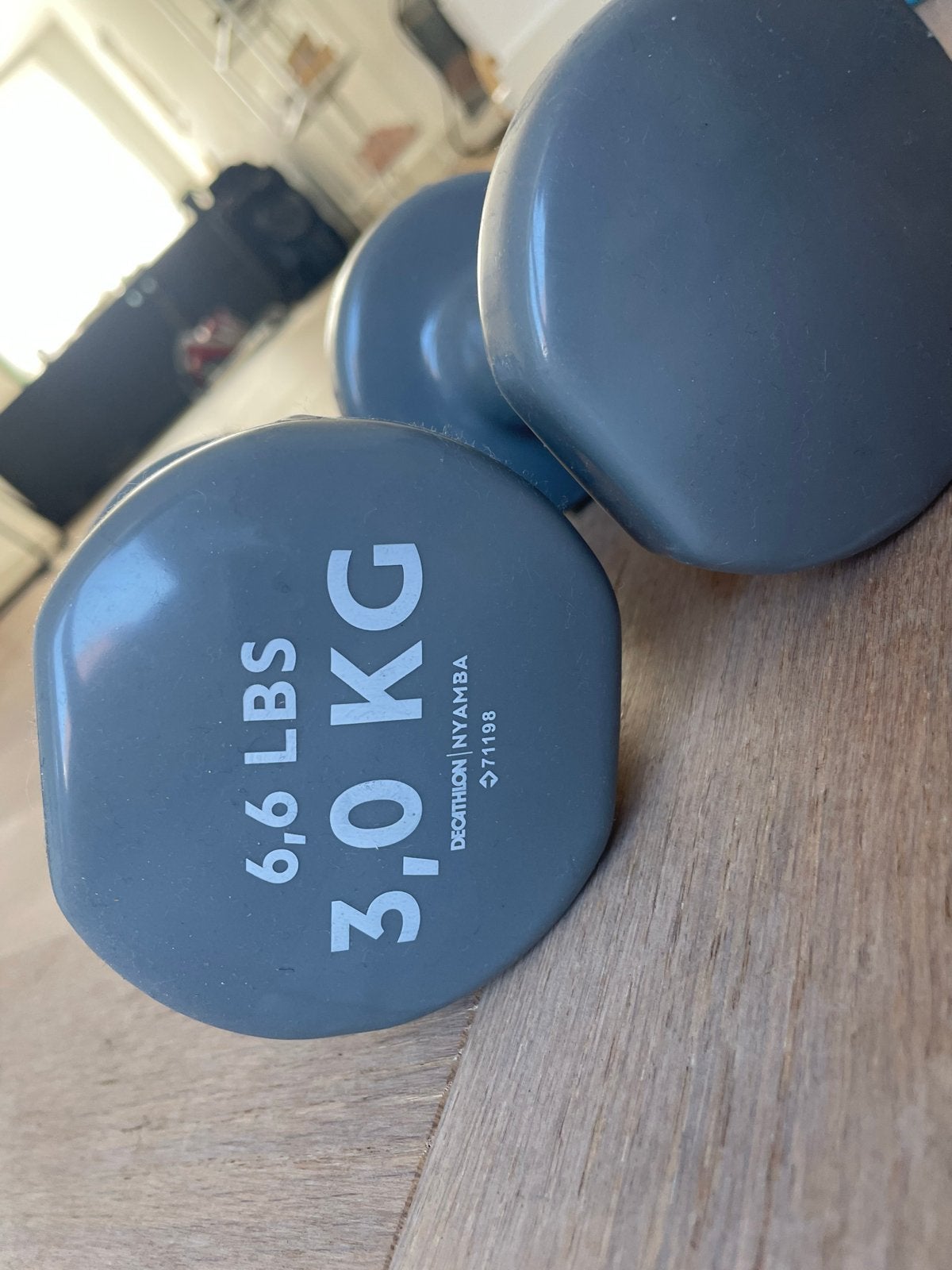 Dumbbells 3 kg - Decathlon Nyamba, Ophalen, Gebruikt, Armen, Dumbbell