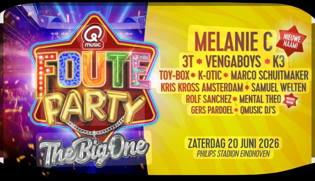 2 tickets voor de Qmusic Foute party, Tickets en Kaartjes, Evenementen en Festivals, Twee personen