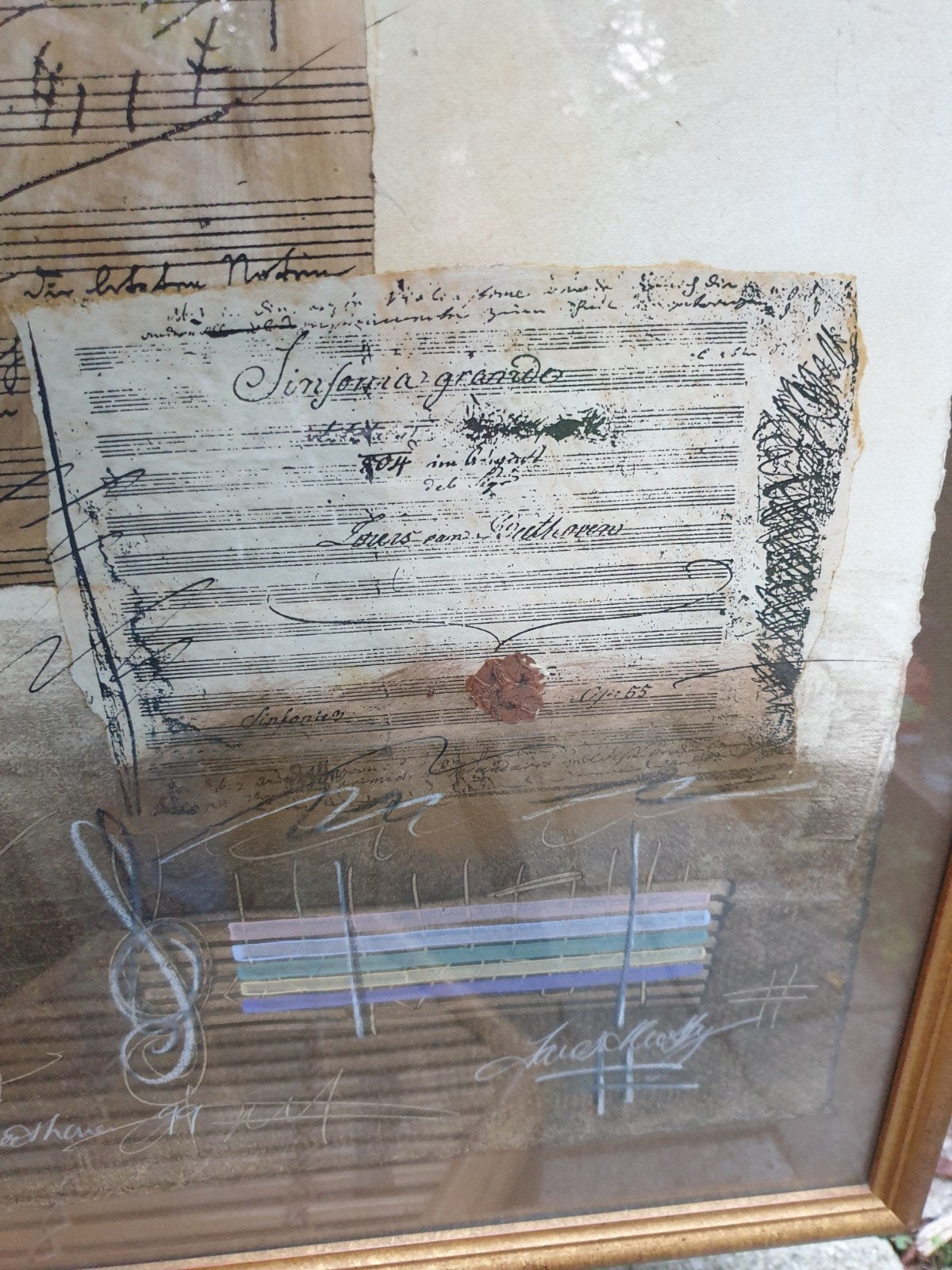 Muziekthema Kunstwerk: Bach & Beethoven Collage, Ophalen of Verzenden