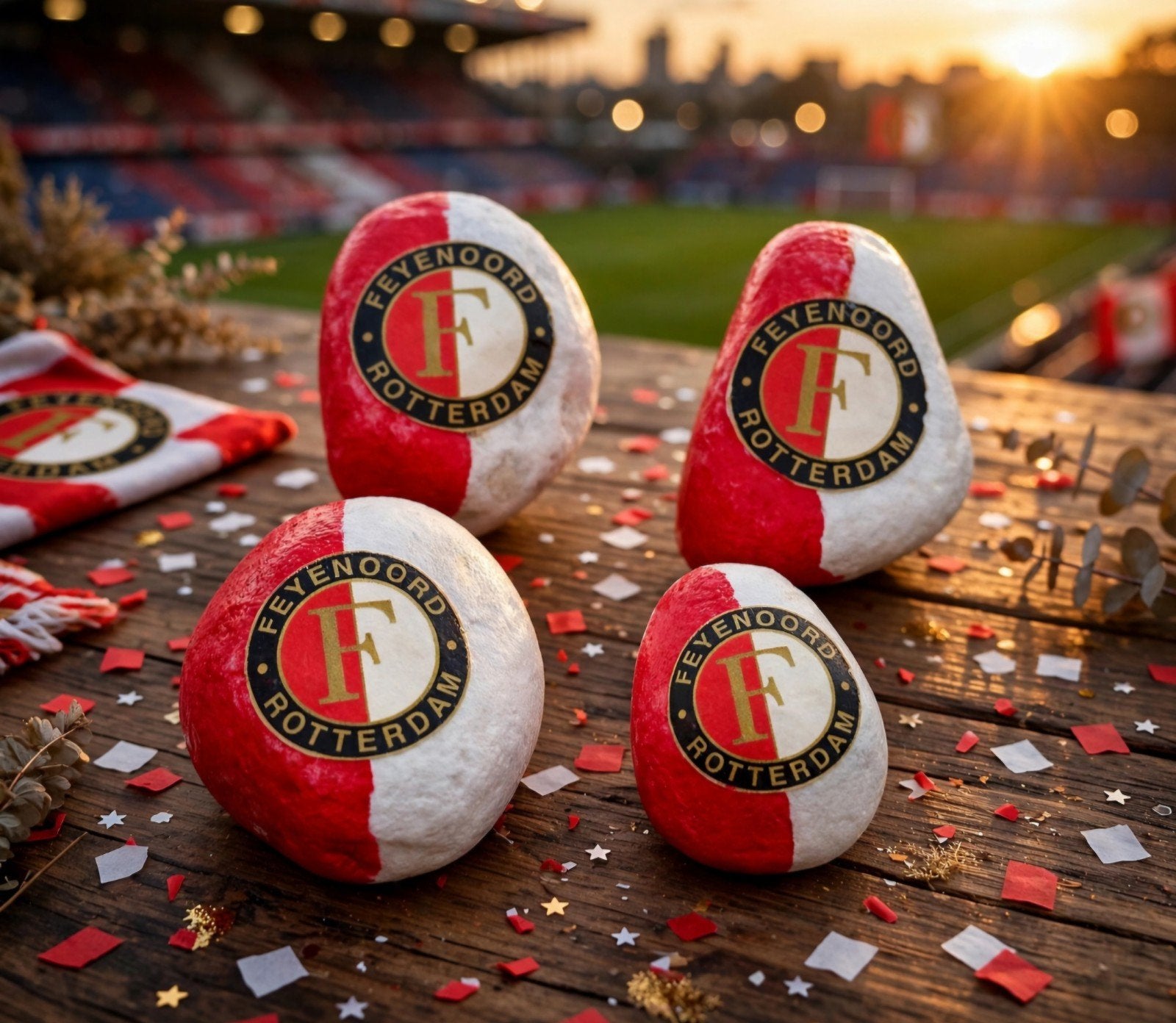 Feyenoord stenen - 2 stuks, Ophalen of Verzenden