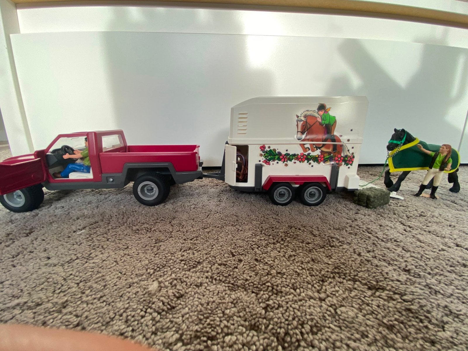 schleich horse club | pick-up met paarden trailer, Ophalen of Verzenden, Gebruikt