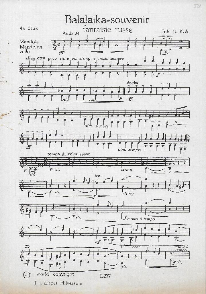 Mu234 bladmuziek balalaika -, Gebruikt, Klassiek, Ophalen of Verzenden, Artiest of Componist