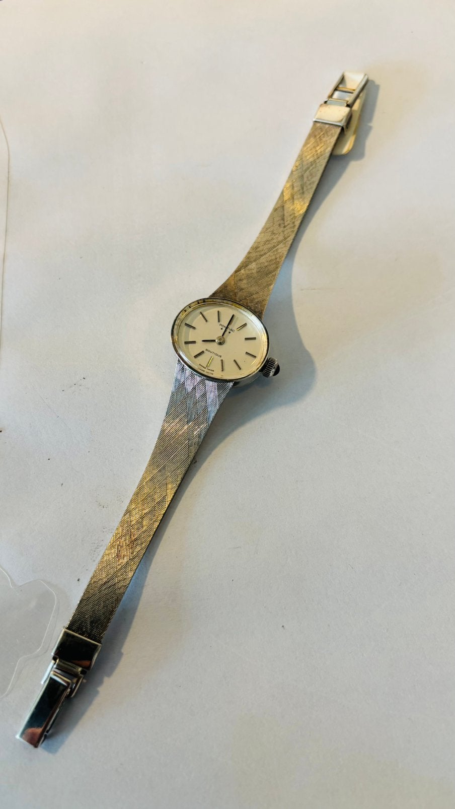 Zilveren dames horloge met  band , gratis verzending., Verzenden, Zo goed als nieuw