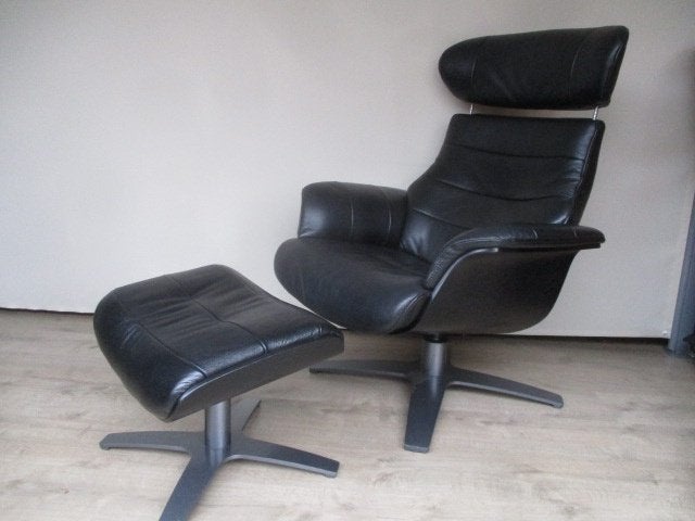 NIEUWSTAAT design relax fauteuil Kuka ( time out ) zwart, Huis en Inrichting, Ophalen, Hout, 75 tot 100 cm, Zo goed als nieuw