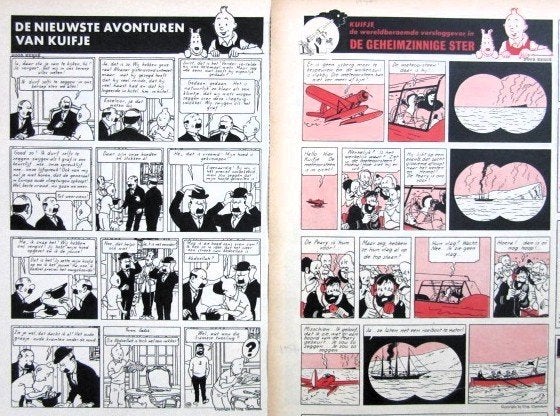 7 strips Kuifje 1957 Tintin geheimzinnige ster, Ophalen of Verzenden, Kuifje, Zo goed als nieuw, Beeldje of Figuurtje