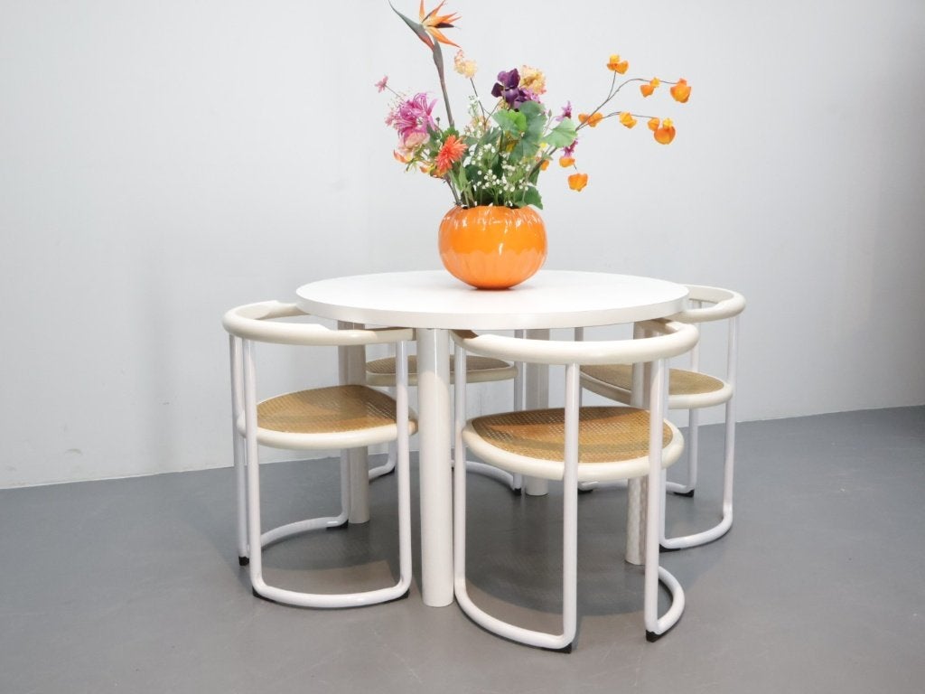 Set eetkamerstoelen / Tito Agnoli voor Ycami Italy, Huis en Inrichting, Ophalen, Gebruikt, Ycami, Hout