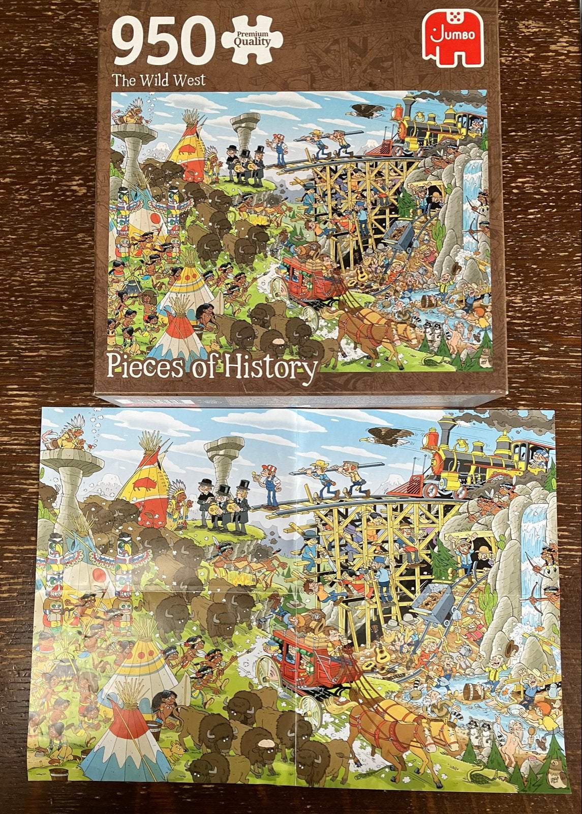 Jumbo Puzzel 950 stukjes - The Wild West, Ophalen of Verzenden, 500 t/m 1500 stukjes, Zo goed als nieuw, Legpuzzel