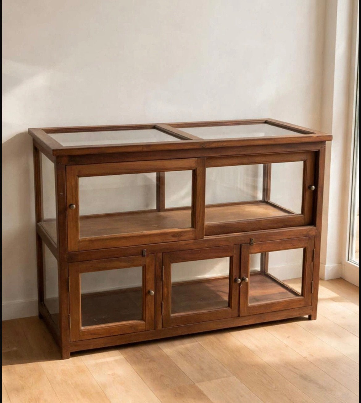 Unieke oude Indiase vitrinekast - 131x55x91cm, Ophalen