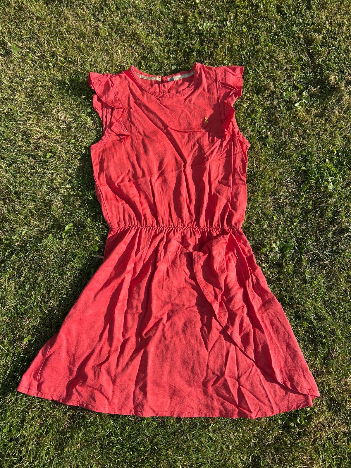 Rode zomerjurk van Levv - maat 146/152 (12), Kinderen en Baby's, Kinderkleding | Maat 146, Ophalen of Verzenden, Gebruikt, Meisje