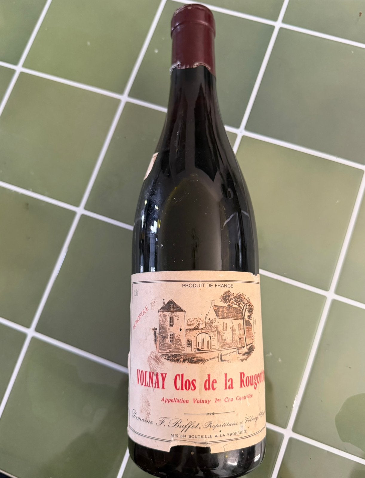 VOLNAY CLOS DE LA ROUGEOTTE, Frankrijk, Ophalen of Verzenden, Zo goed als nieuw, Rode wijn