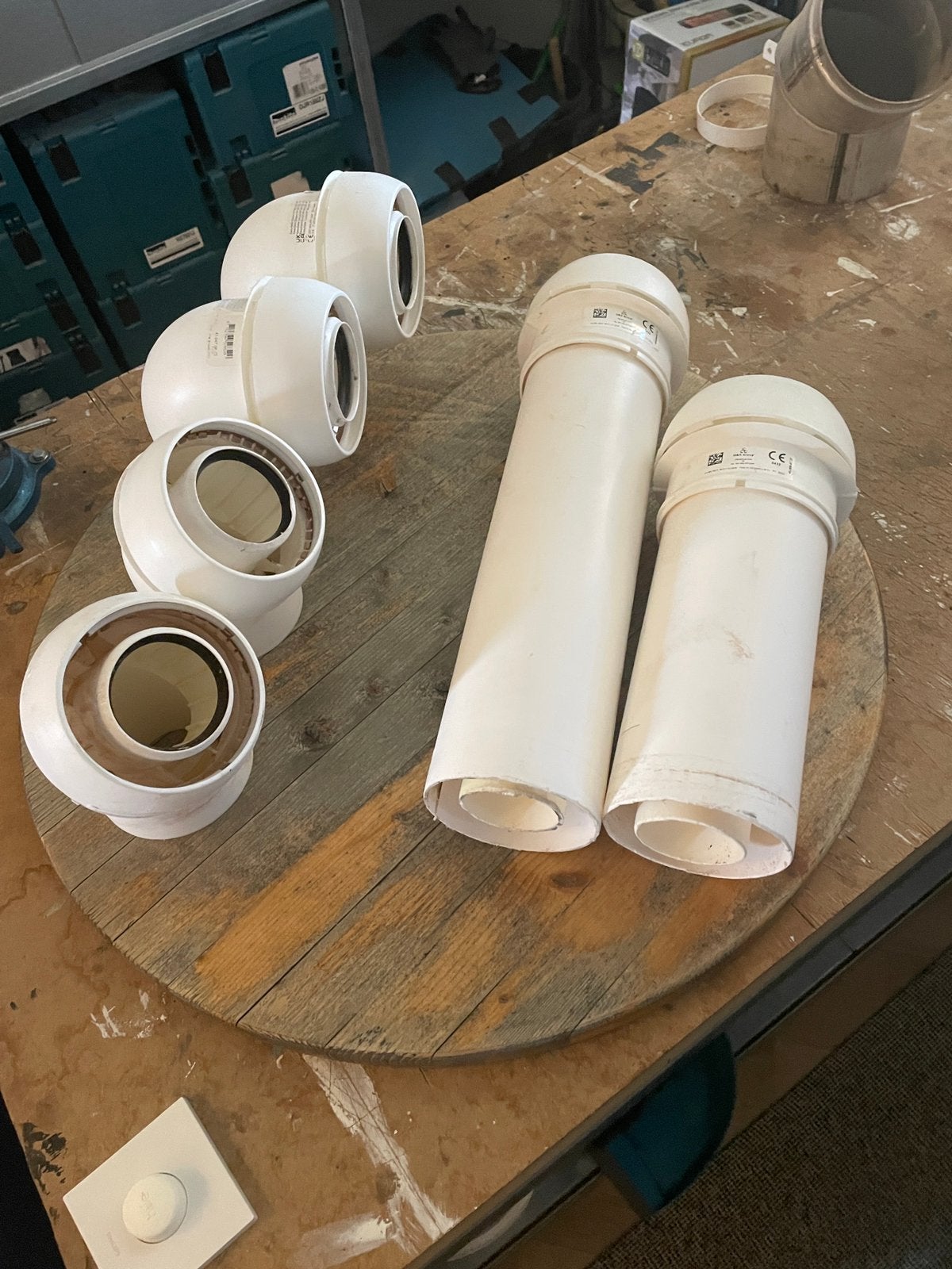Concentrische Rookgasafvoer buizen en bochten 100/60 mm PP, Ophalen, 30 tot 80 cm, Overige typen, Zo goed als nieuw