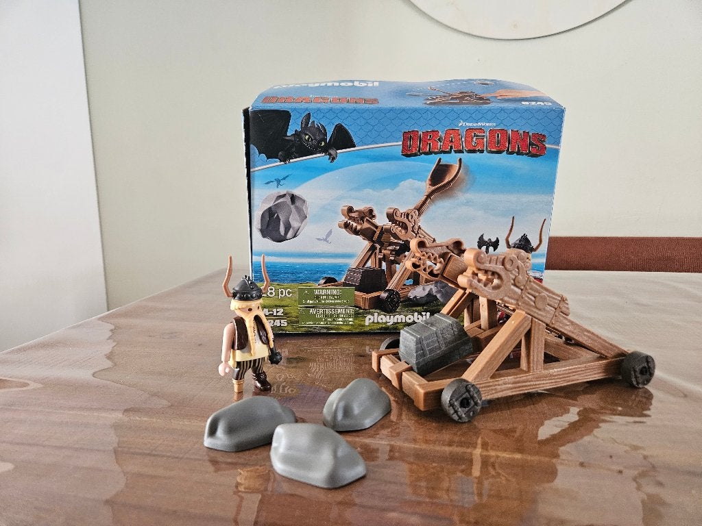Playmobil Dragons Rochel met katapult – 9245, Ophalen, Gebruikt, Complete set