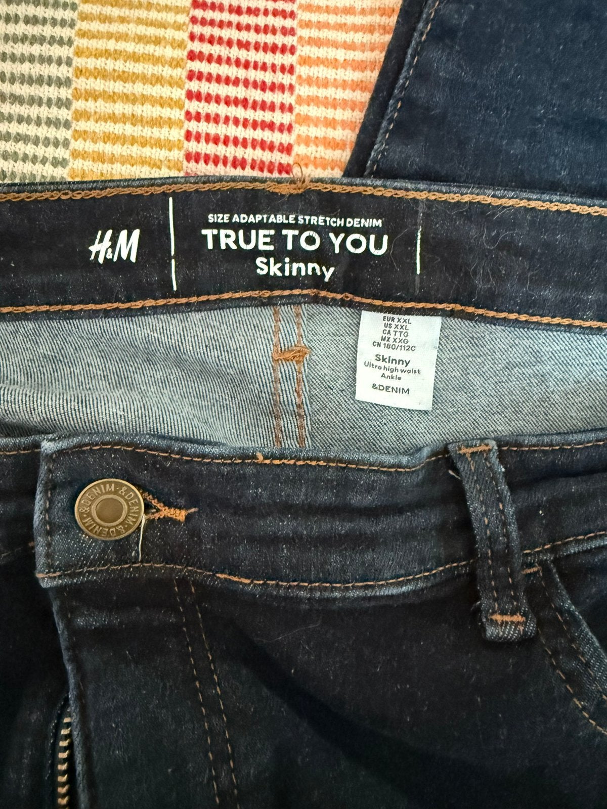 H&M True to You Skinny Jeans XXL – Donkerblauw, Ophalen of Verzenden, Zo goed als nieuw, Blauw