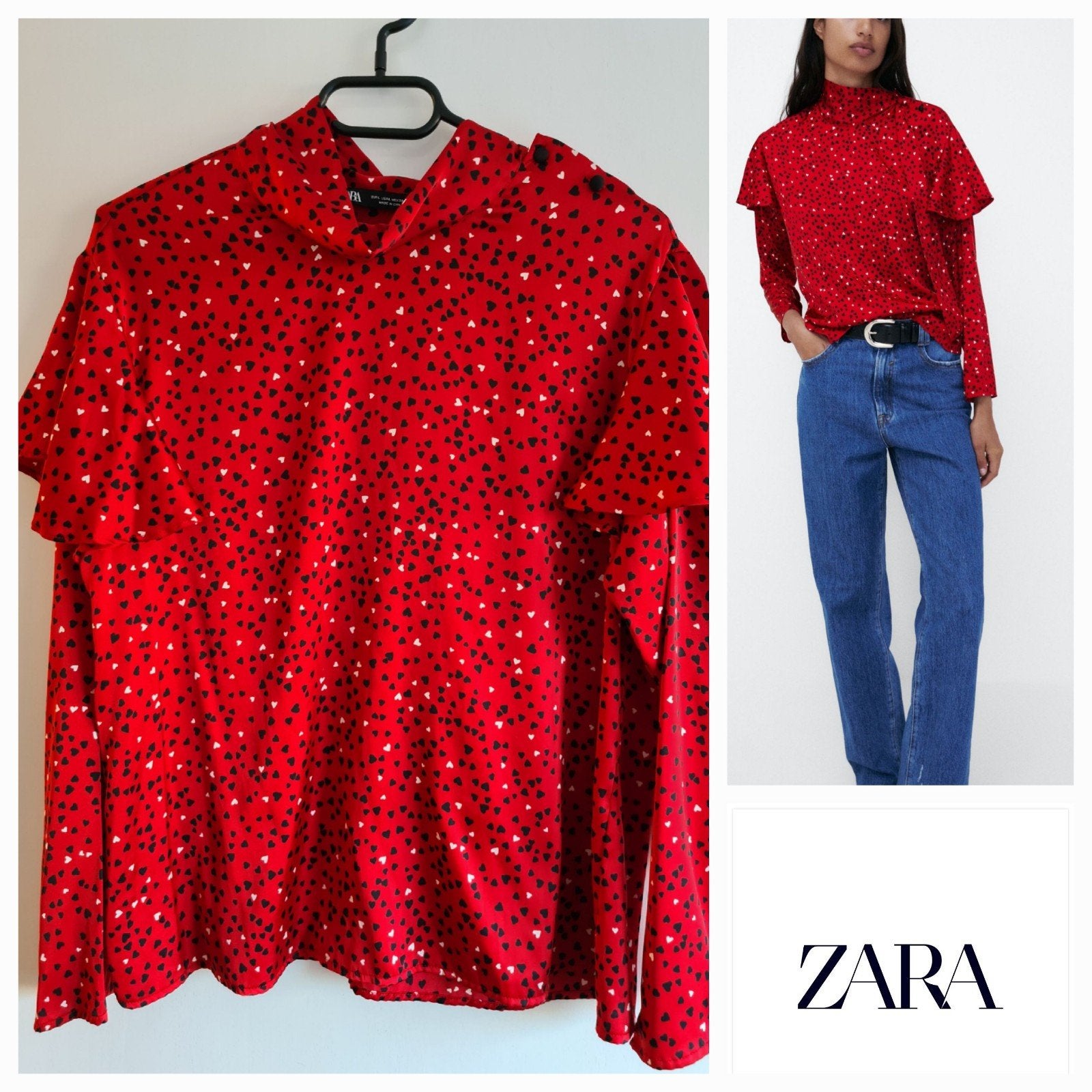 Nieuw ! Zara rode blouse Maat M, Maat 38/40 (M), Zara, Nieuw, Ophalen of Verzenden