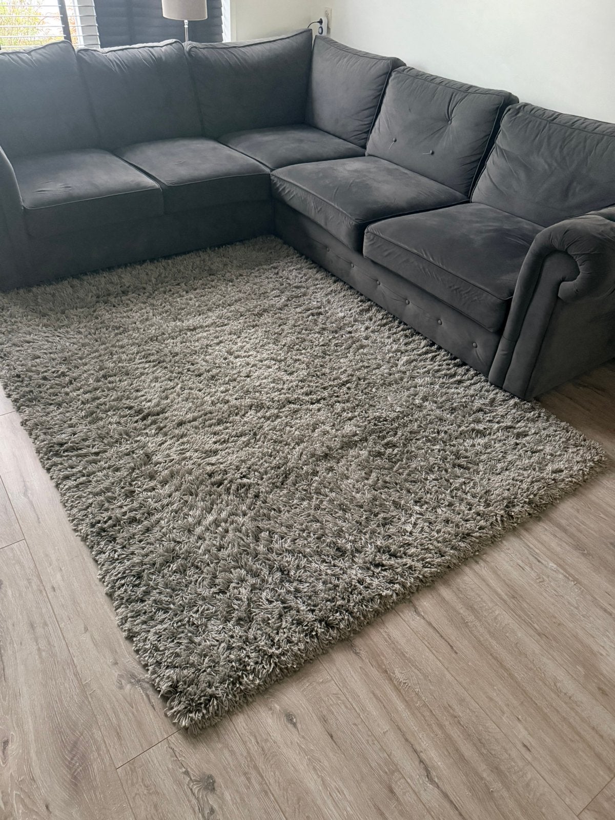Vloerkleed donkergrijs 160 x 230, Ophalen, Gebruikt, 200 cm of meer, 200 cm of meer
