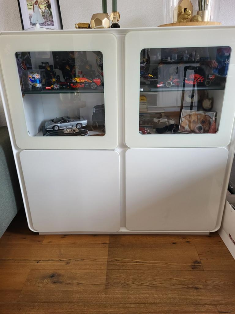 Mooie Witte Vitrinekast met Opbergruimte, Ophalen of Verzenden