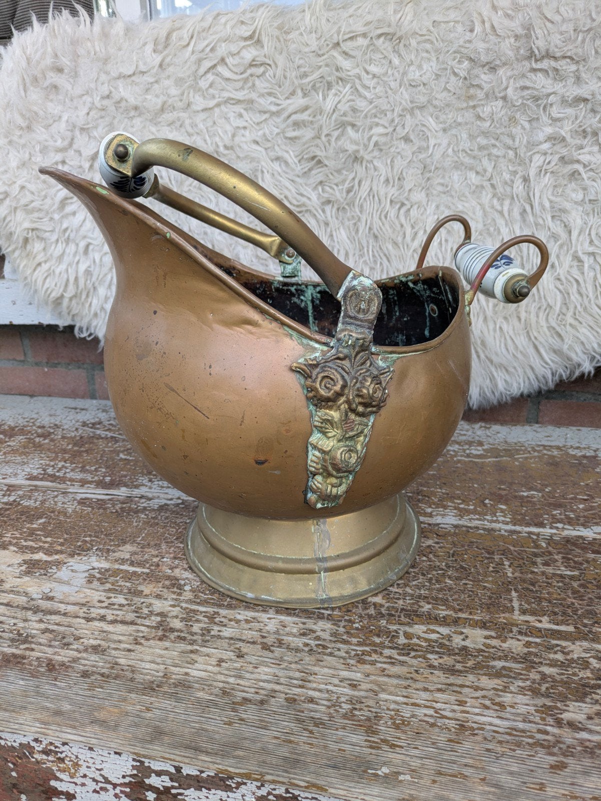 Antiek koperen kolen emmer, Antiek en Kunst, Antiek | Koper en Brons, Ophalen of Verzenden