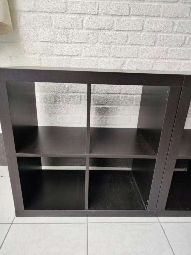 2x Kallax expedit 4 vaks open kast vakkenkast 2x2 zwart Ikea, Ophalen, 5 laden of meer, 50 tot 100 cm, Zo goed als nieuw