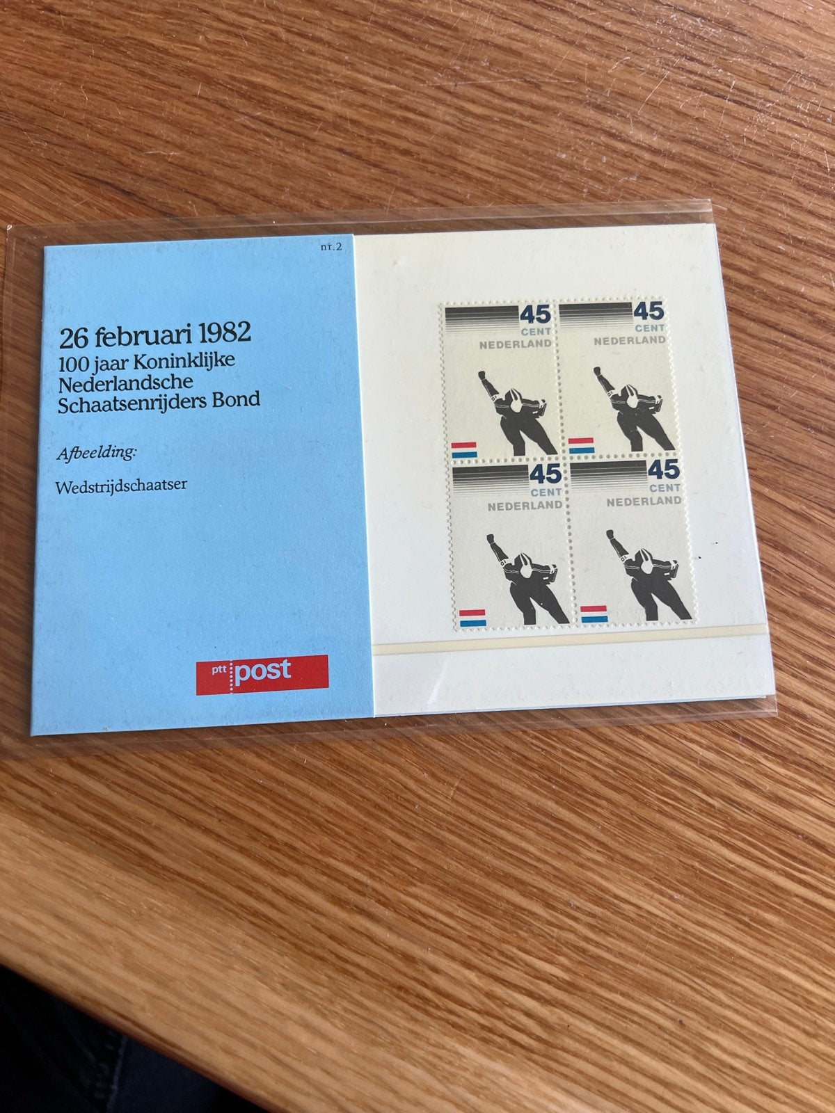 Postzegel 100 jaar Koninklijke Nederlandse Schaatsenrijders, Ophalen of Verzenden, Na 1940, Postfris