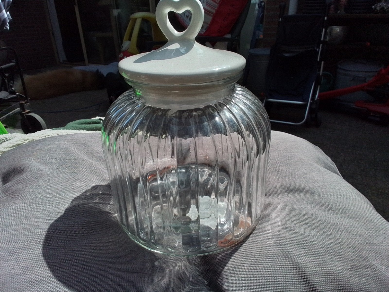Grote Glaze  pot met deksel, Huis en Inrichting, Woonaccessoires | Stolpen, Glas, Ophalen of Verzenden, Nieuw, Met deksel