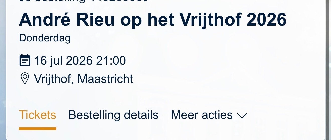 Kaartjes Andre Rieu 16 july 2026, Tickets en Kaartjes, Twee personen
