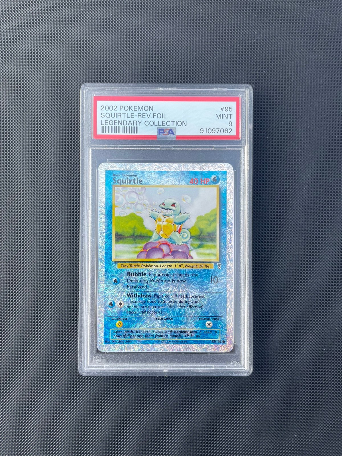 Squirtle Reverse Holo Legendary Collection #95 PSA9, Verzenden, Nieuw, Losse kaart