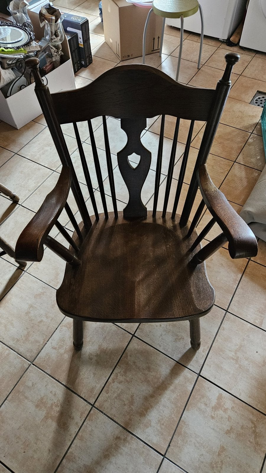 Vintage houten stoelen en tafel mooie set, Ophalen, Gebruikt, Hout, Drie
