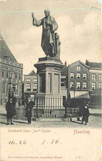 301-447-001 Haarlem Standbeeld, Verzenden, Voor 1920, Noord-Holland