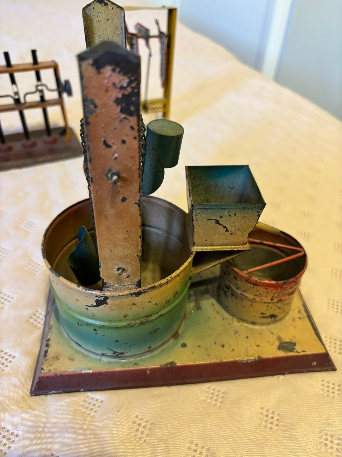 Vintage blikken speelgoed waterpomp, Ophalen of Verzenden