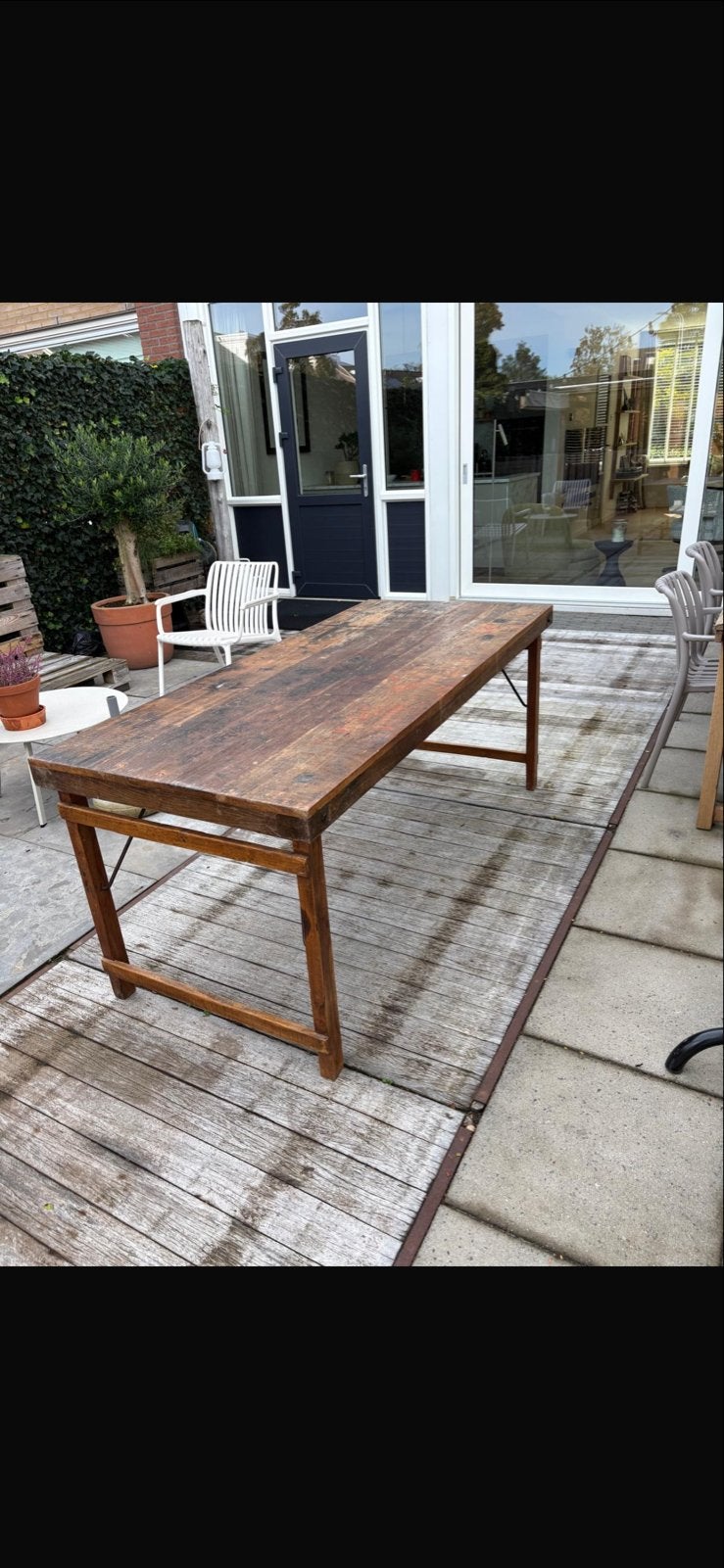 Opklapbare Markttafel 180x80 cm - Robuust Hout, Ophalen, Gebruikt, 150 tot 200 cm, 25 tot 50 cm
