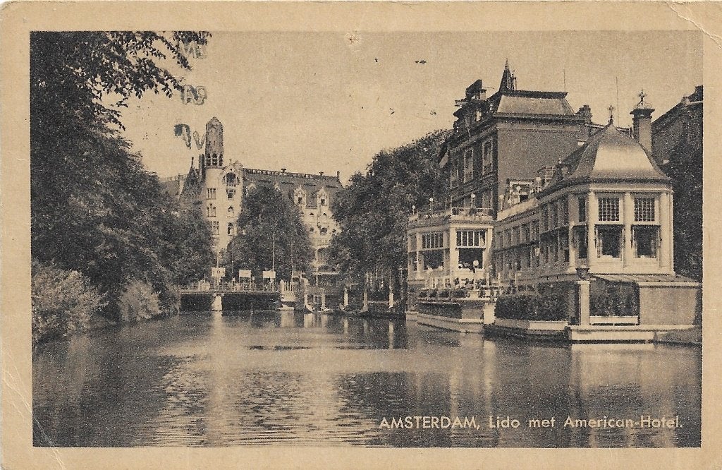 AK Amsterdam - Lido met American-Hotel, Verzenden, 1940 tot 1960, Gelopen, Noord-Holland