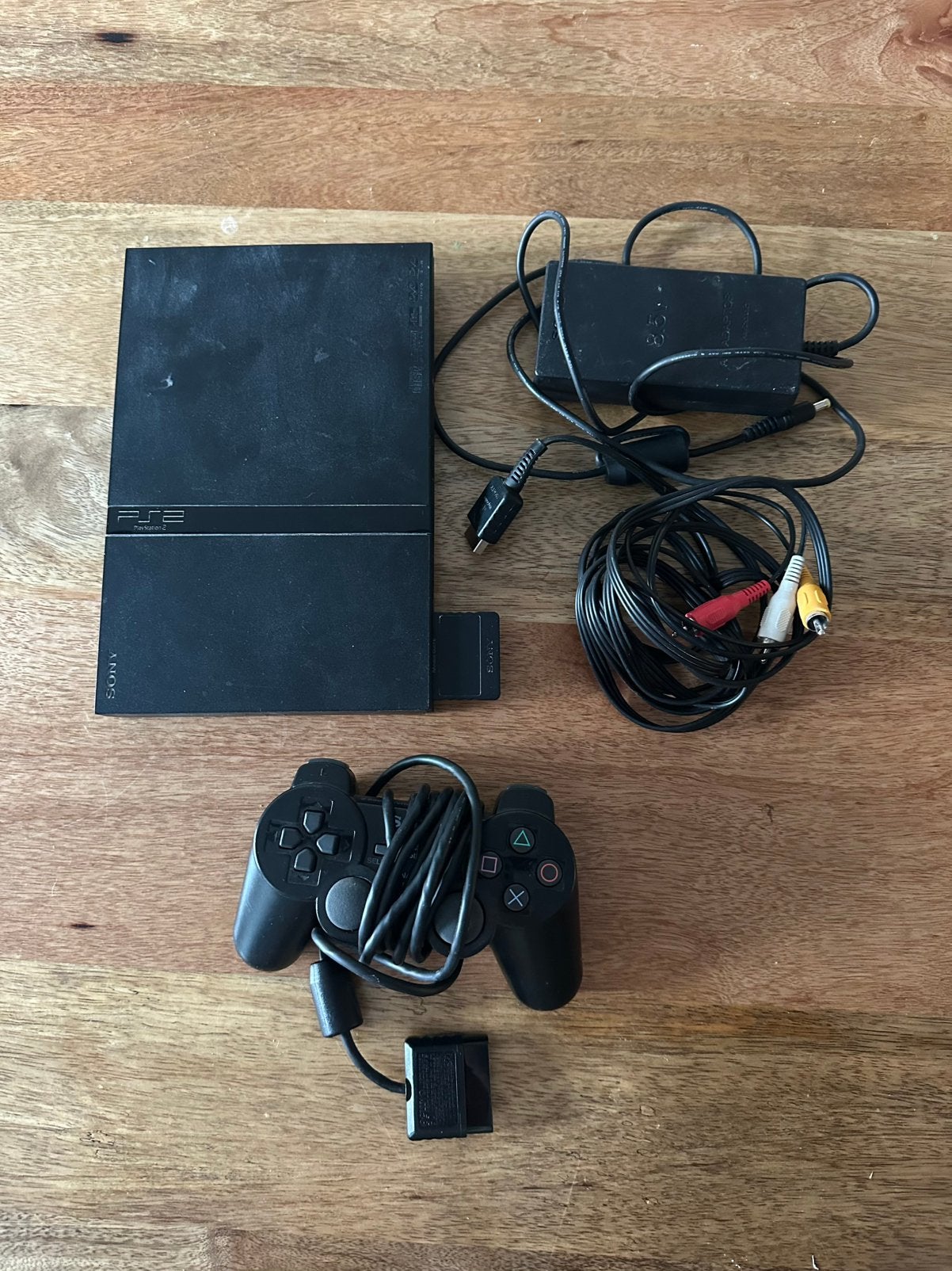 PS2, Gebruikt, Zwart, Ophalen of Verzenden, Met geheugenkaart