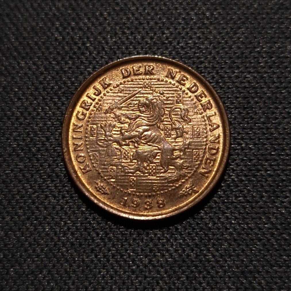 1/2 cent 1938, Verzenden, Koningin Wilhelmina, Overige waardes, Losse munt